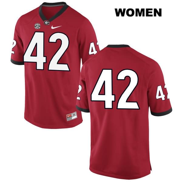 Georgia Bulldogs Women's Jake Skole #42 NCAA No Name Authentic Red Nike Stitched College Football Jersey ETN7056MU